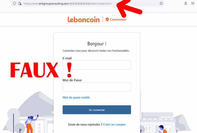 arnaque leboncoin fausse home page