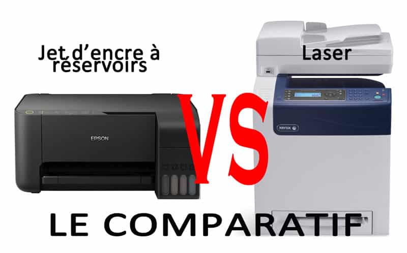 comparatif imprimantes jet d'encre vs laser